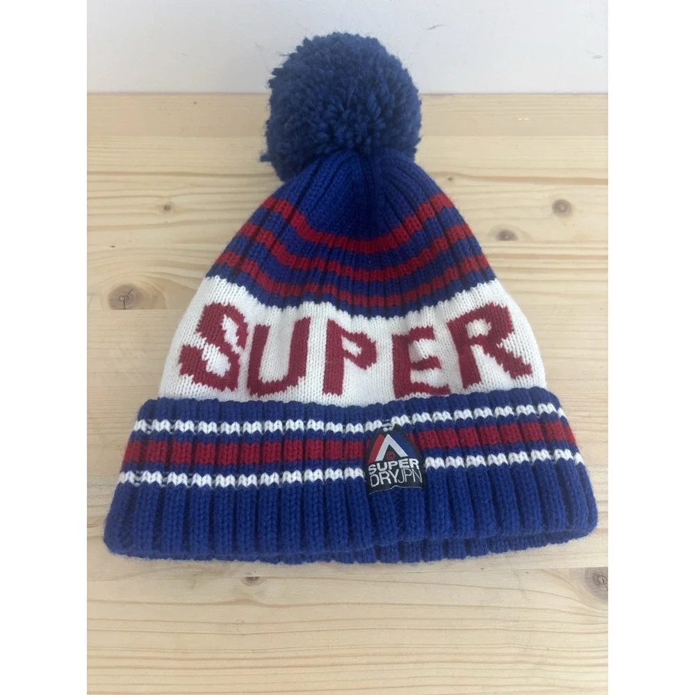 Superdry Beanie‎ Hat Winter Pom Logo Bobble Men's One Size FF15